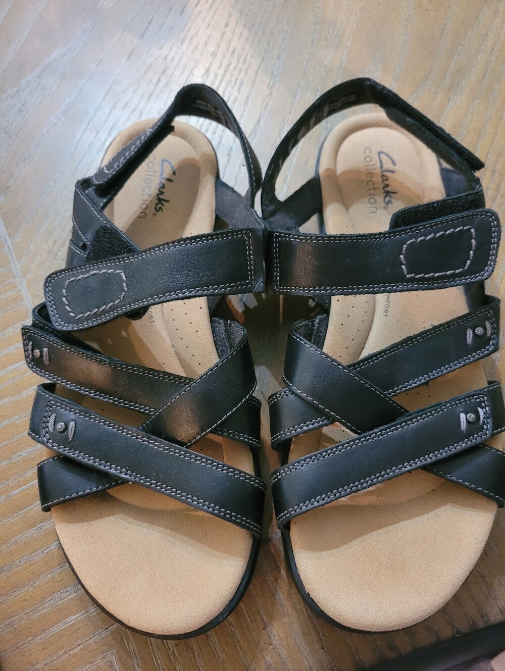 Clarks Collection Ultimate Comfort Strappy Leather Sandals Size 8.5